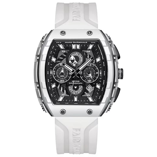 Men’s Premium Sport Chronograph – White Silicone Strap