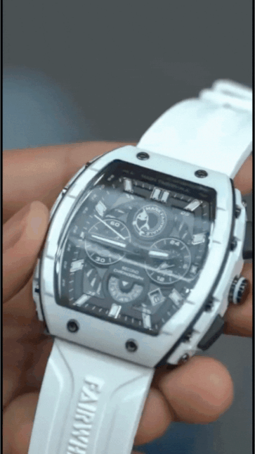 Men’s Premium Sport Chronograph – White Silicone Strap