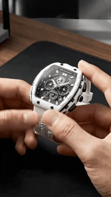 Men’s Premium Sport Chronograph – White Silicone Strap