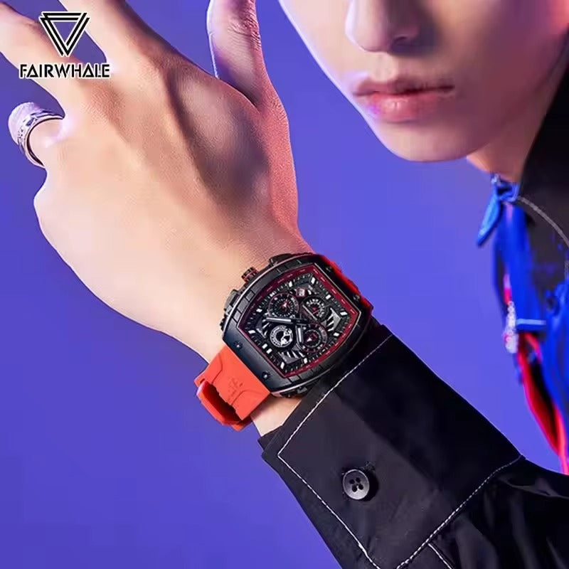 Men’s Premium Sport Chronograph – White Silicone Strap