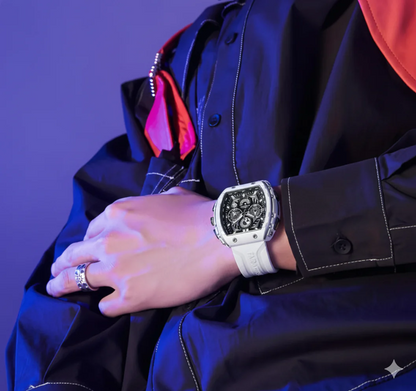 Men’s Premium Sport Chronograph – White Silicone Strap